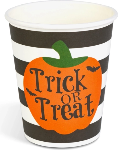 Halloween-papkrus med græskar 250 ml, 8 stk.