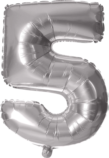 Folieballon tal 5, 30 cm, sølv TORO