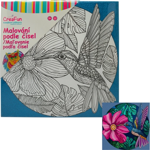 Malerier på lærred – kolibri 30 × 30 cm