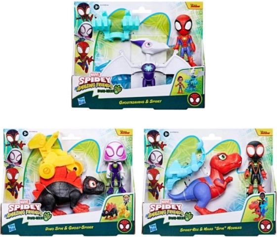 Spidey og hans fantastiske venner – figur med dinosaur og tilbehør