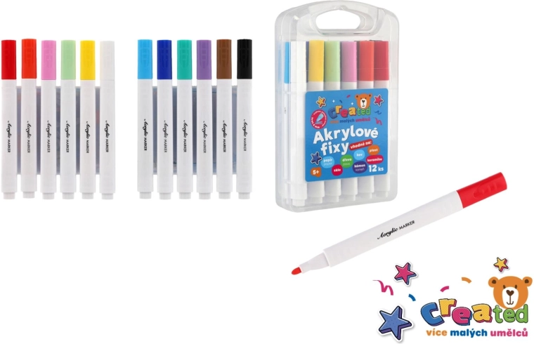 Akrylmarkers Creative, sæt med 12 stk.