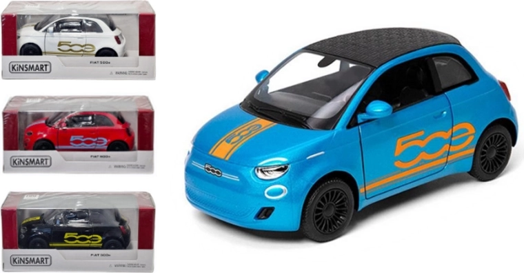 Kinsmart Fiat 500 metalmodel 1:28 med pull-back-optræk
