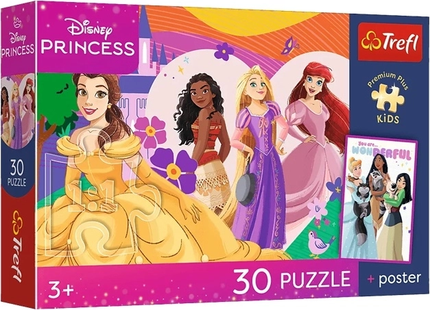 Puzzle Premium Plus Kids Disney-prinsesser og venskab – 30 brikker