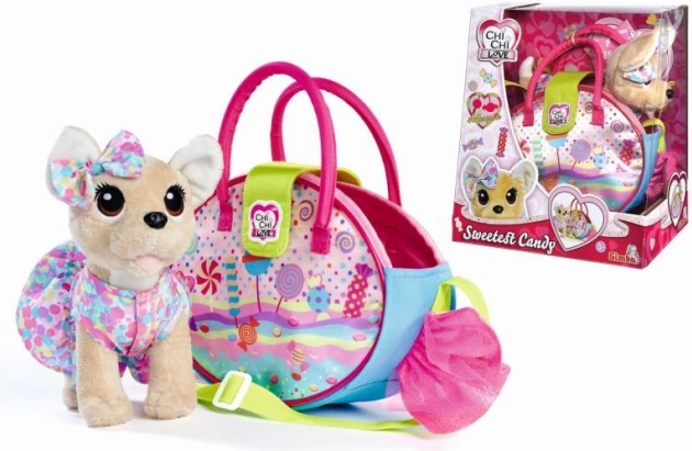 Plyshund med håndtaske CHI CHI LOVE Sweetest Candy