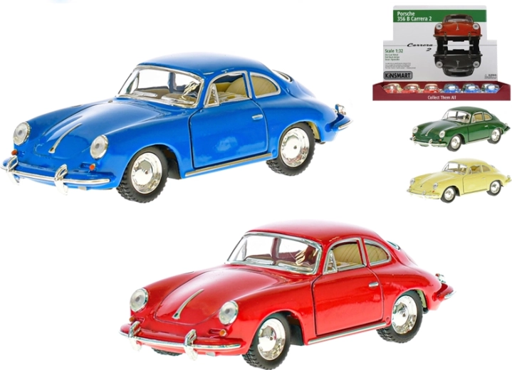 Metalmodel Porsche 356B Carrera 1:32 Kinsmart med optræksmotor