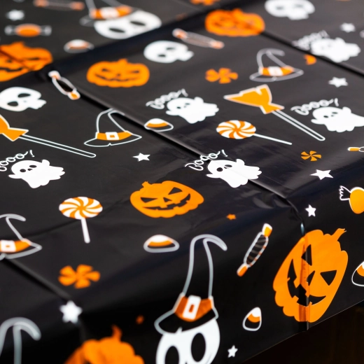 Halloween-dug med aluminiumeffekt 137 × 183 cm