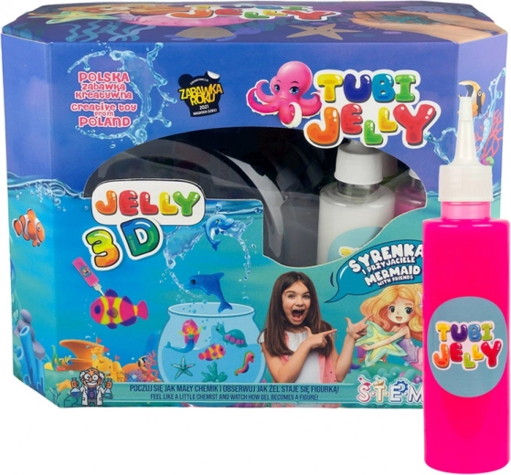 Tubi Jelly – kreativt sæt med 8 farver og stort akvarium Havfrue