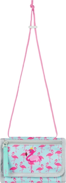 Hals-tegnebog med flamingo-motiv