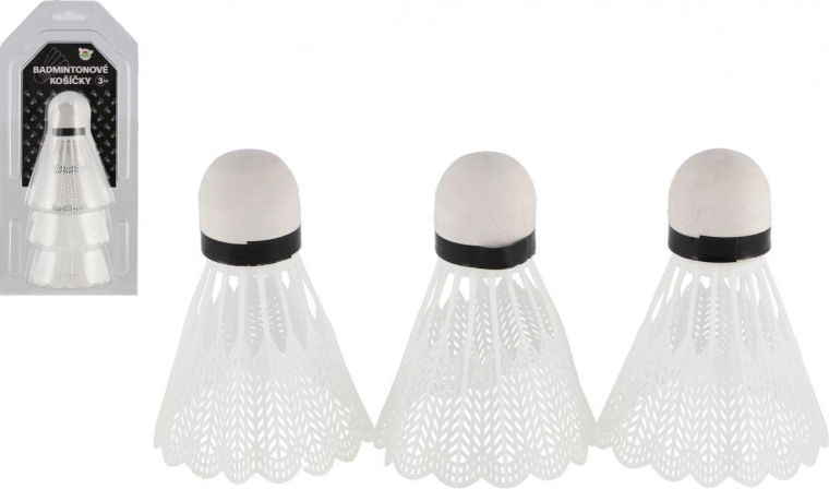 Badmintonbolde hvide 3 stk plastik