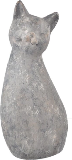 Dekorativ keramisk kattefigur grå 53 cm