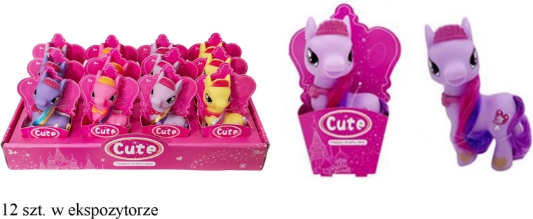 Farverig ponyfigur med langt manke
