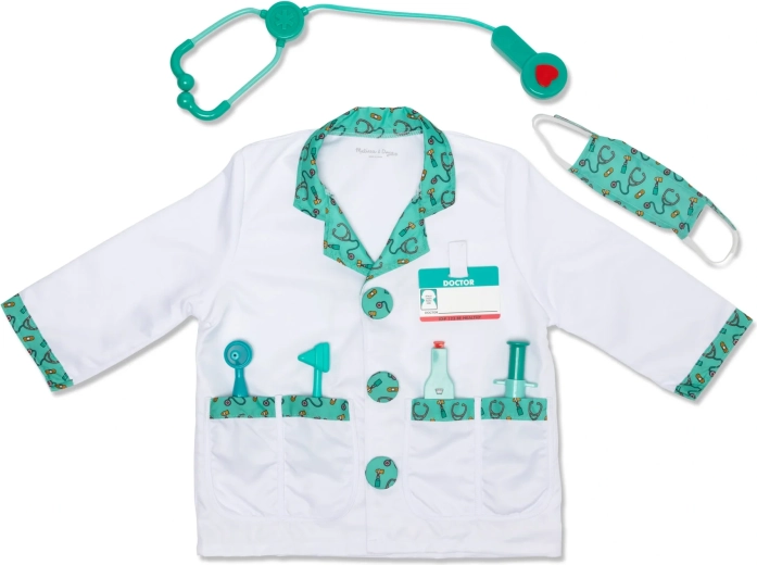 Melissa & Doug børnelægekostume med tilbehør (8 dele)