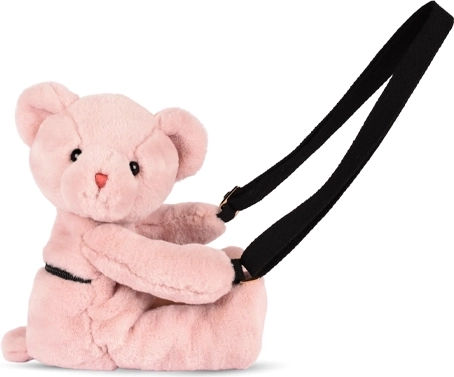 Doudou plys-skuldertaske bamse rosa 30 cm