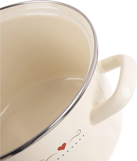 Modstandsdygtig emalje og rustfri kant