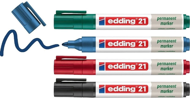 Permanent marker Edding EcoLine 21, sæt med 4 stk.