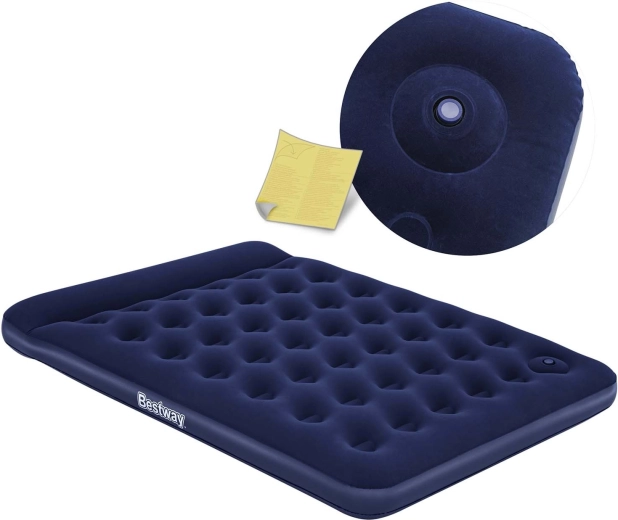 Oppustelig madras Bestway 203 × 152 × 28 cm med indbygget fodpumpe