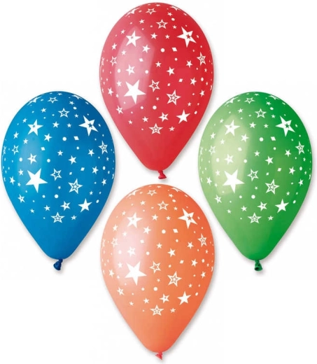 Gemar oppustelig pastelballon med stjernetryk 30 cm - 1 stk.