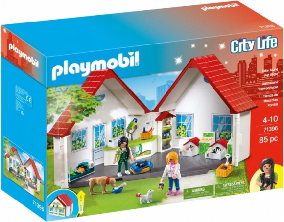 Sæt af figurer City Life bærbar dyrehandel