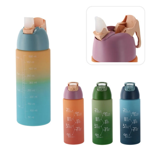 Vandflaske 500 ml med ombré-effekt, blå