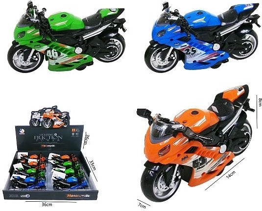 Sportsmotorcykel 14 cm med lys- og lydeffekter