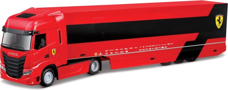 Iveco-lastbil med trailer til transport af Formel 1-bil