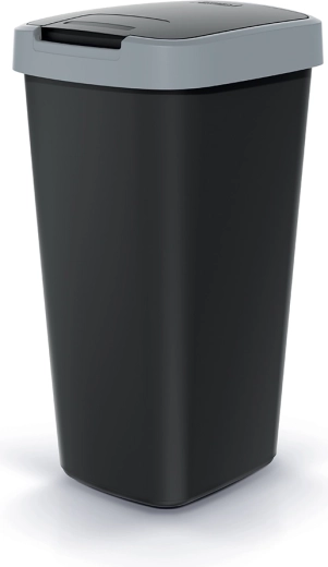 Affaldsspand Compacta Q Flap 25 l sort med lysegråt låg
