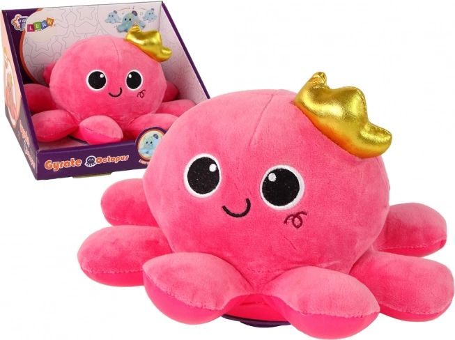 Pink plysbamse-blæksprutte med lys og lyde