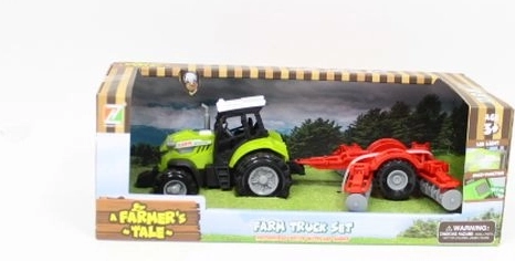 A Farmer’s Tale realistisk traktor med lys og lyde med tilkoblingsbar landbrugsmaskine