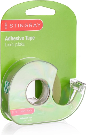 Tape 18 mm × 33 m med dispenser, transparent