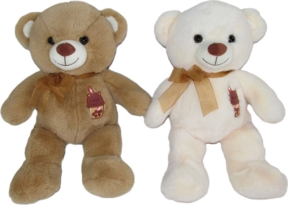 Plysbamse med sløjfe, 25 cm - 1 stk.