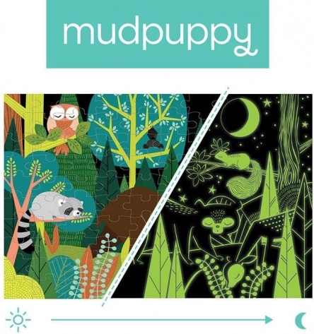 Mudpuppy - puslespil der lyser i mørket Skovens verden 100 brikker