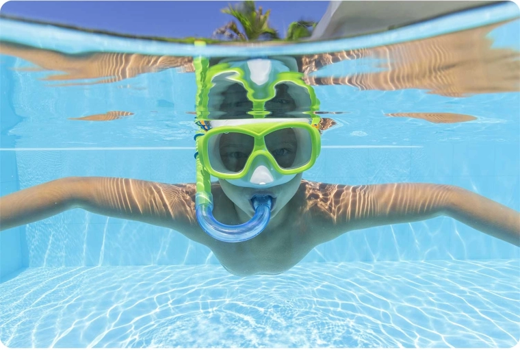 Behagelig vejrtrækning med snorkel med envejsventil