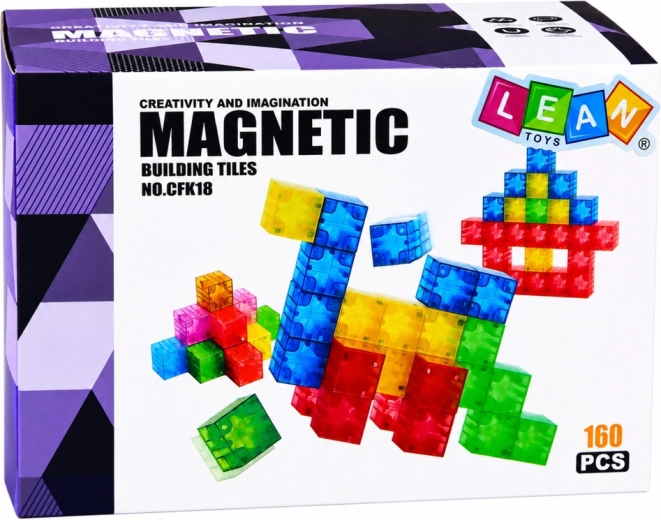 160 magnetiske dele til kreativ bygning