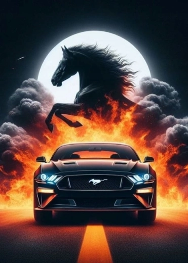 Norimpex diamantmaling sportsbil Mustang 30 × 40 cm