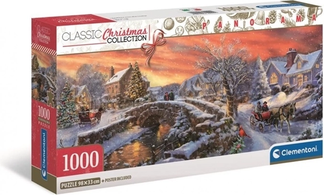 Clementoni panorama-puslespil Juleby 1000 brikker