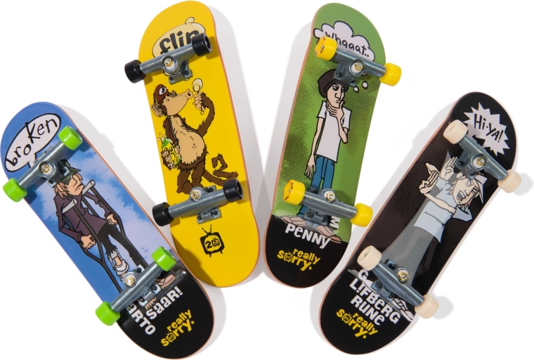 4 fingerboards med markant Flip-grafik