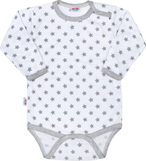 New Baby Classic II grå babybody med små stjerner