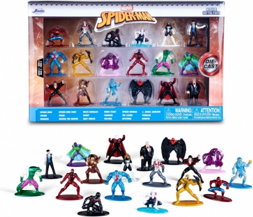 Metalfigurer MARVEL Spider‑Man – 18‑delt sæt