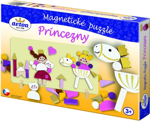 Detoa magnetisk træpuslespil med prinsesser, 45 brikker