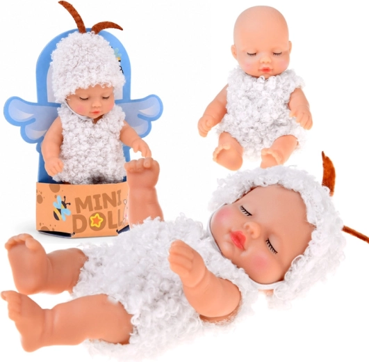 Mini babylegedukke lam 11 cm med bevægelige lemmer