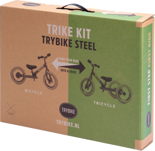 Trybike Vintage ombygningssæt fra løbecykel til trehjulet cykel med cremefarvet hjul