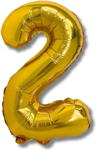 Folieballon tal 2, 40 cm, guld