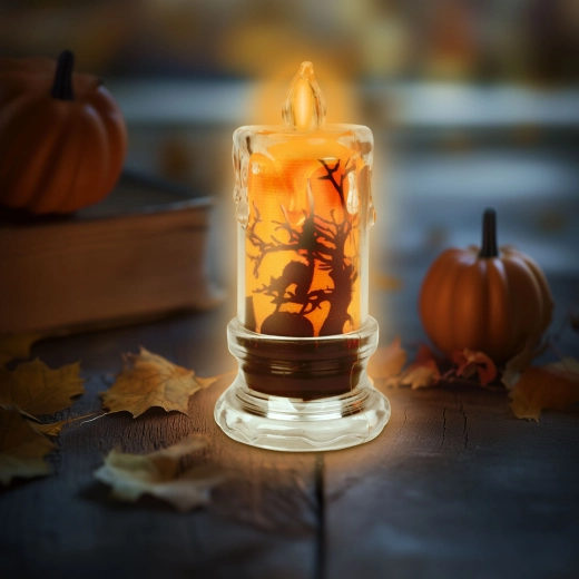 Halloween LED-lys med flagermus og orange lys