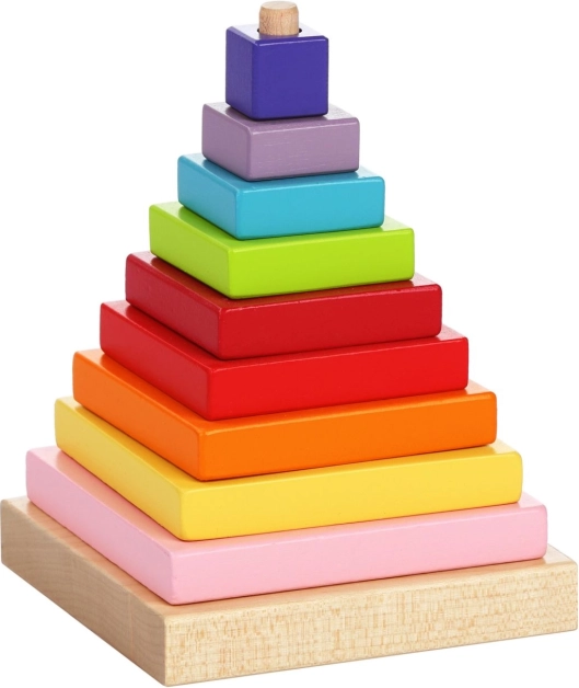 Farverig pyramide - træt puslespil til børn