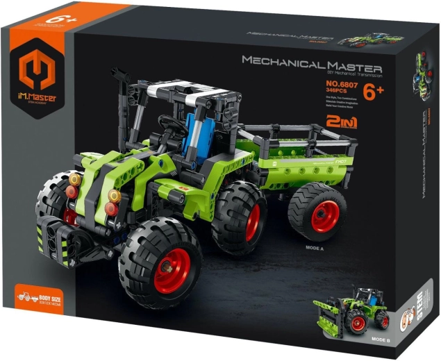 iM.MASTER byggesæt med traktor og lad, 2 i 1, 346 dele