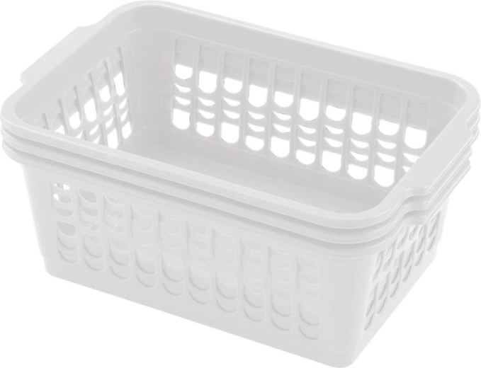 Plastikkurve HEIDRUN 30 × 19,5 × 13 cm, sæt med 3 stk., farvemix