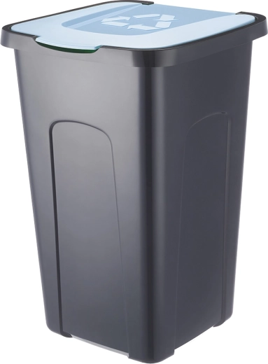 Affaldssorteringsspand 50 l sort/blå pastel