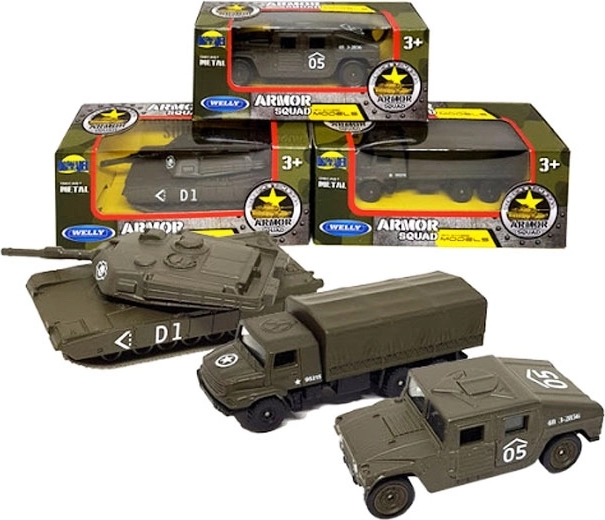 Metalbilmodel 1:60 Welly – mix af militære og klassiske køretøjer