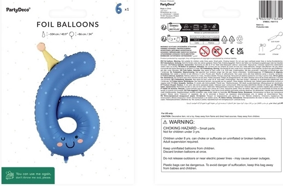 Oppustning med luft eller helium + sugerør i pakken