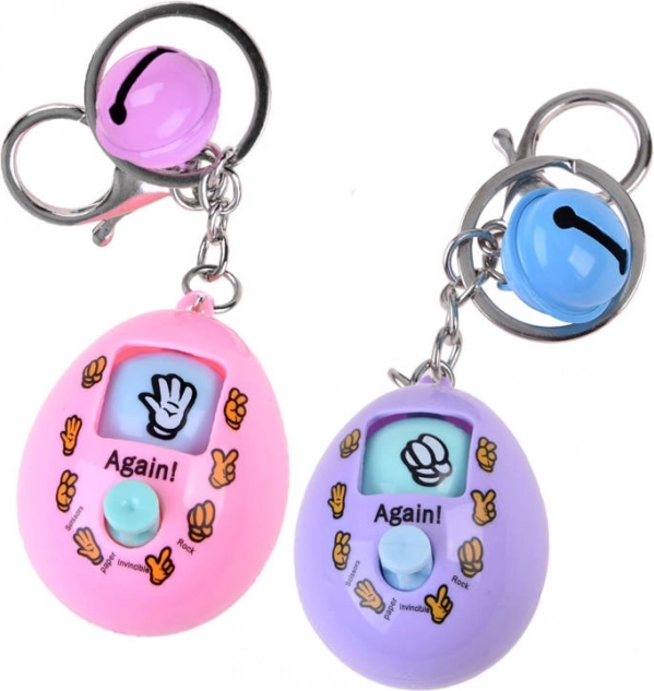 Elektronisk æggeformet nøglering med sten–saks–papir-spil – Nøglering